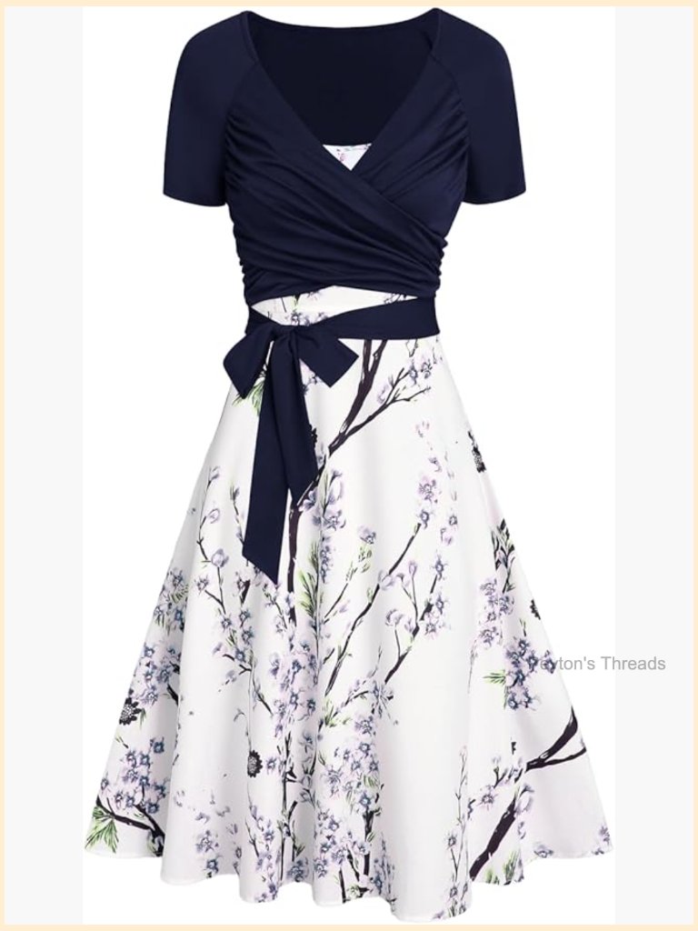 Women's Floral Sundress Set Two Piece Cami Dress Crop Top Tie Front Pleated A
